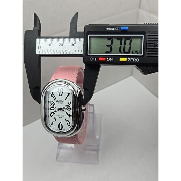 Activa Swiss Quartz Watch Oval 37mm Pink Strap 30M WR New Battery Womens Classic main image 10